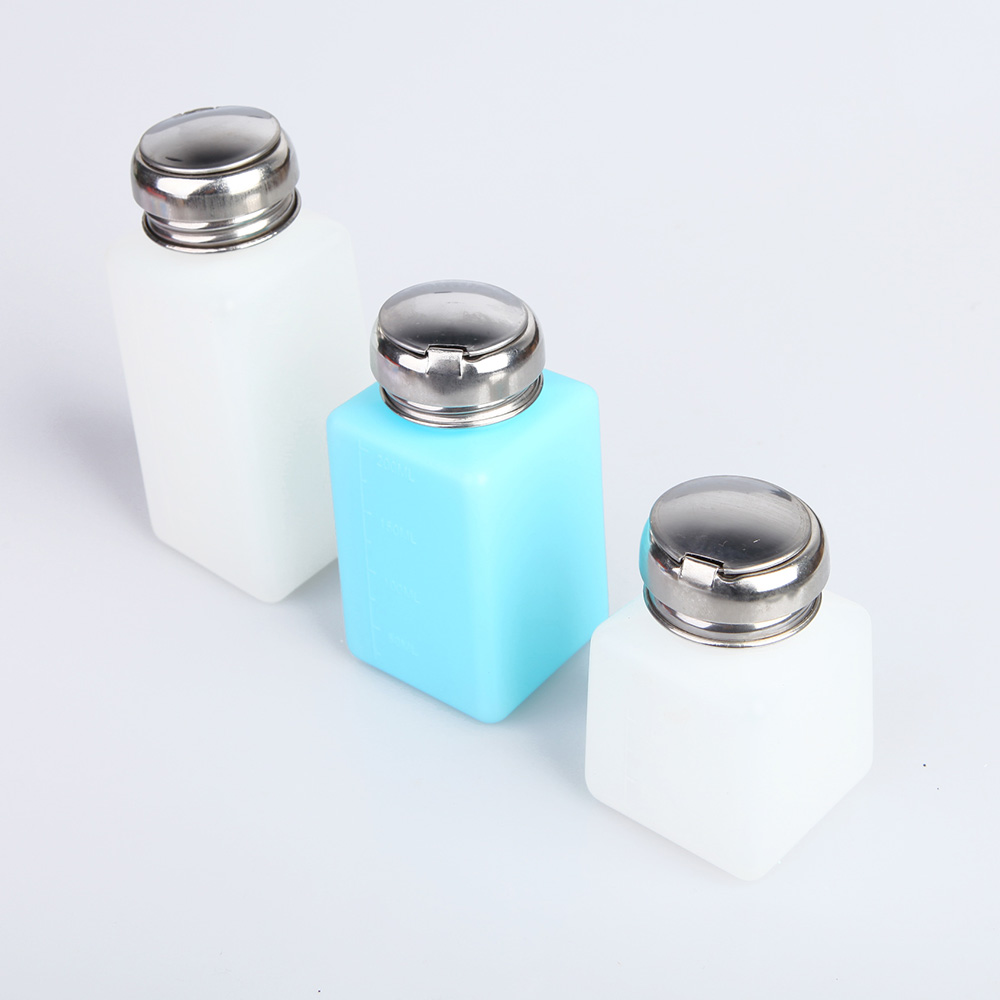 多图 防静电酒精瓶100/150/200ml按压式自吸塑料工业真空瓶