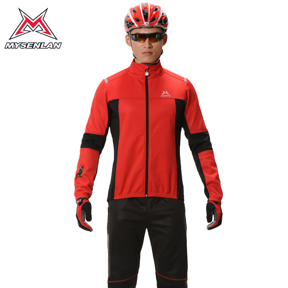 RUSUOO-迈森兰-银速自行车骑行服套装 2015新款抓绒 秋冬季套装男