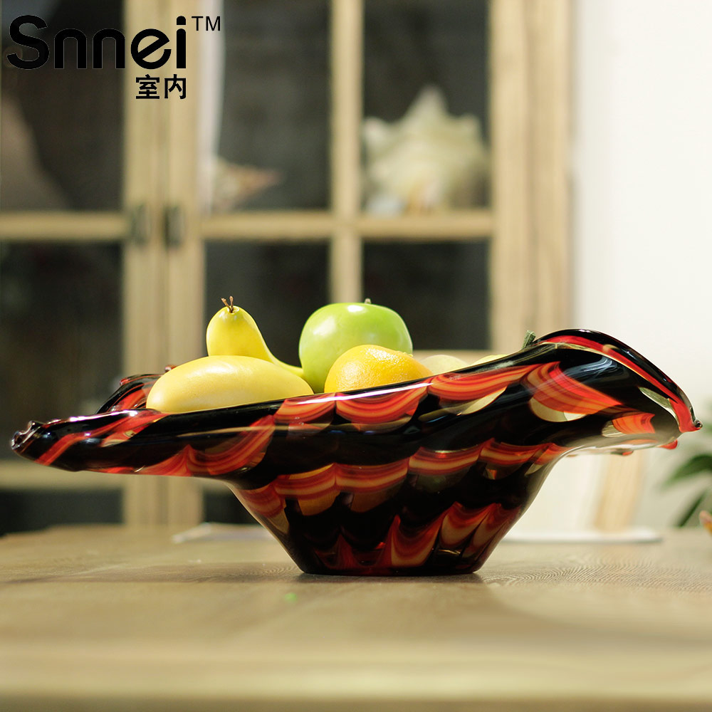 Snnei室内 安多米达储物盘 欧式海螺玻璃水果盘 时尚创意家居饰品