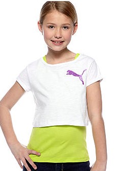 第2件6折puma彪马女孩女童 大童短袖休闲T恤衫4T,5T,6TM,L,XL现货