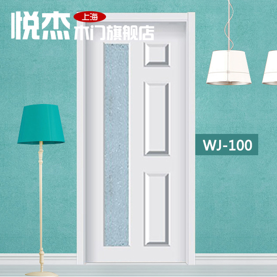 上海悦杰 木门室内门白色欧式厨房卫生间玻璃门厂家直销WJ-100
