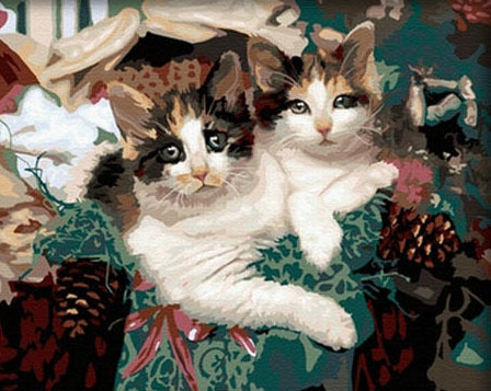数码彩绘数字油画大幅画手绘diy编码彩绘可爱猫猫动物猫咪客厅画