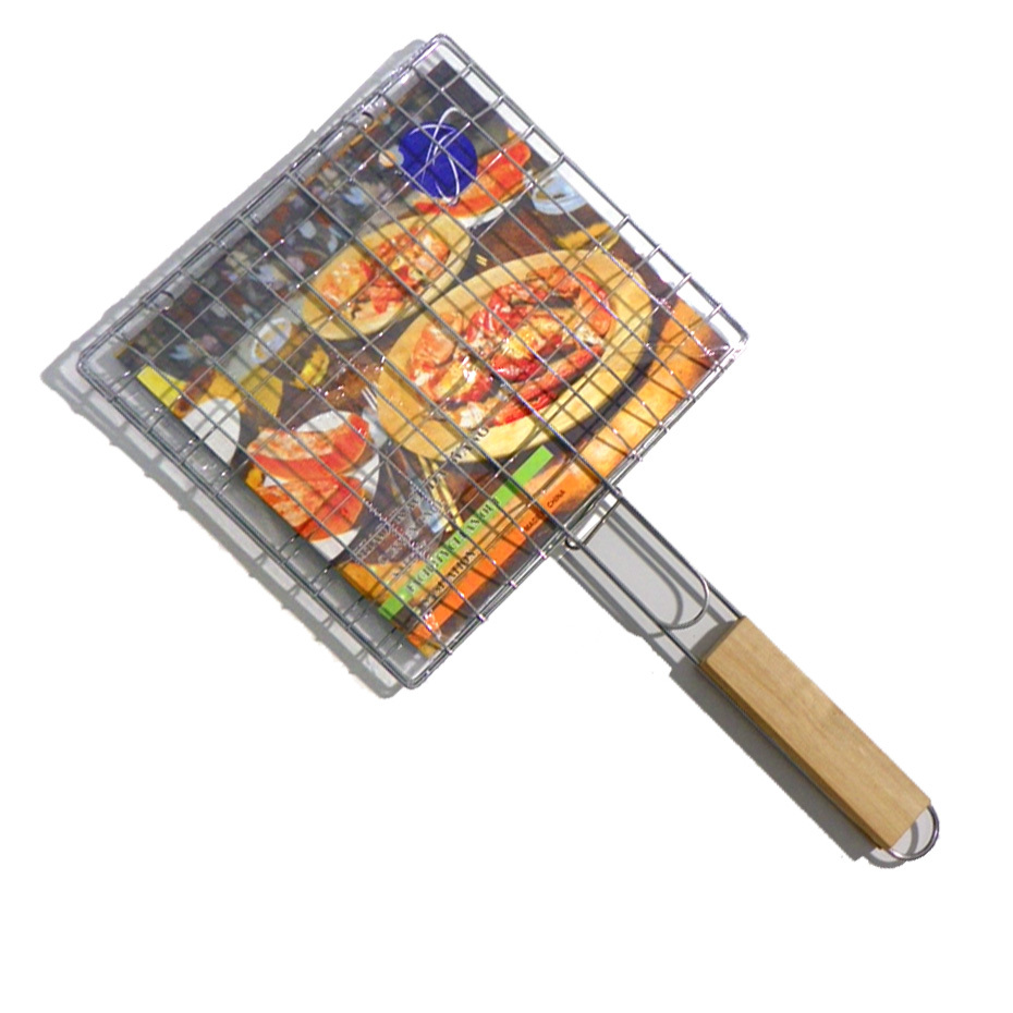 烧烤工具 烧烤 用具/小四汉堡烧烤网烤板 烤小鱼夹 肉夹特价7.5元