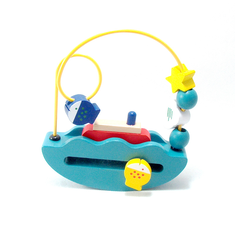 潜水艇绕珠 木制儿童益智早教串珠玩具 锻炼宝宝运动机能 1岁以上