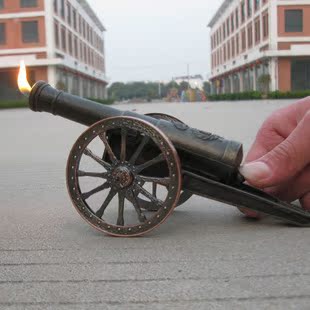 意大利榴弹炮模型 复古点火棒 台式古炮式点烟器 充气打火机礼品