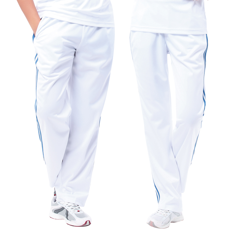 卡迪佳木斯舞裤男女士白色条纹运动长裤 跑步健身 春秋夏三季可穿