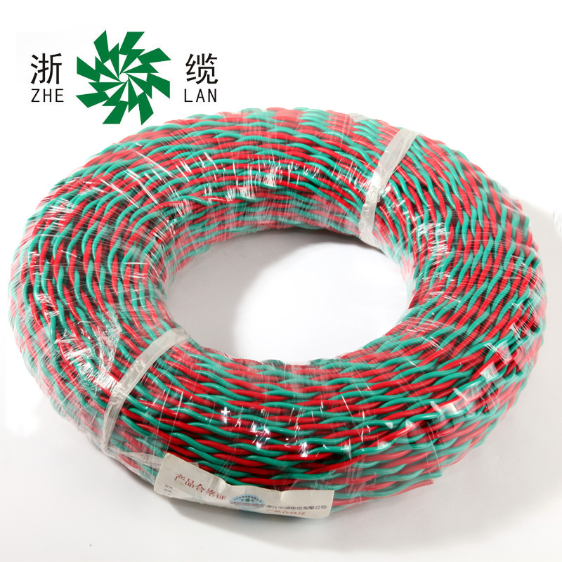 热卖浙江中策电线电缆 2芯NHRVS2*1.5耐火花线家用双绞线