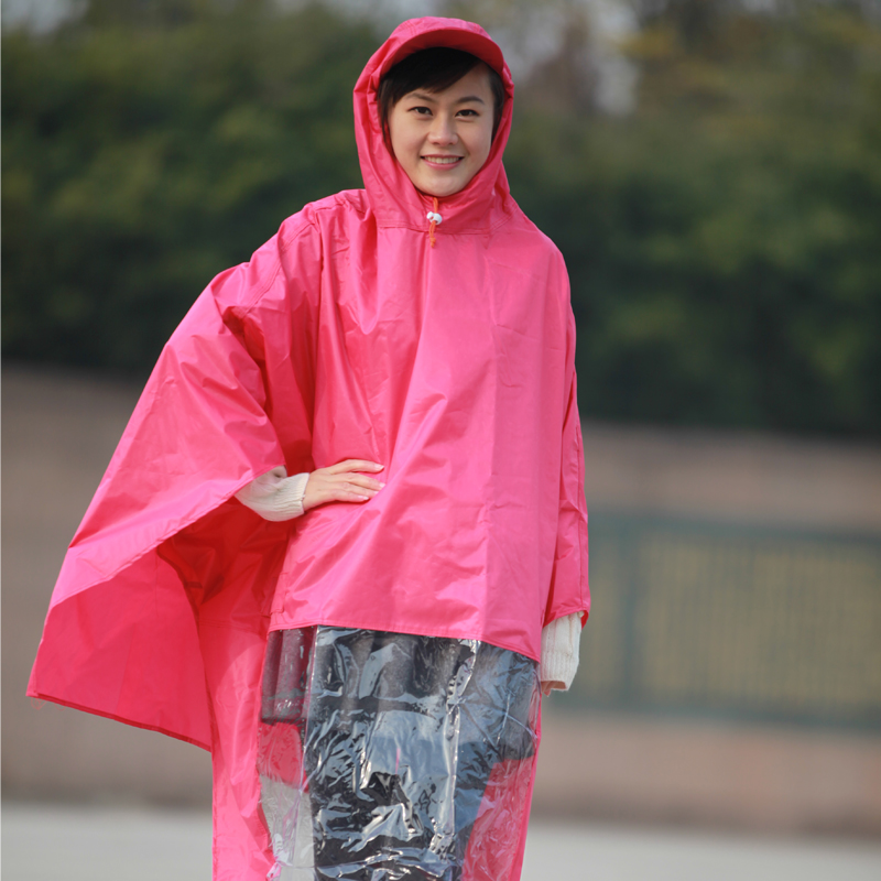品牌雨衣 自行车电动车雨衣 韩国时尚 加厚大帽檐 有袖骑行雨披