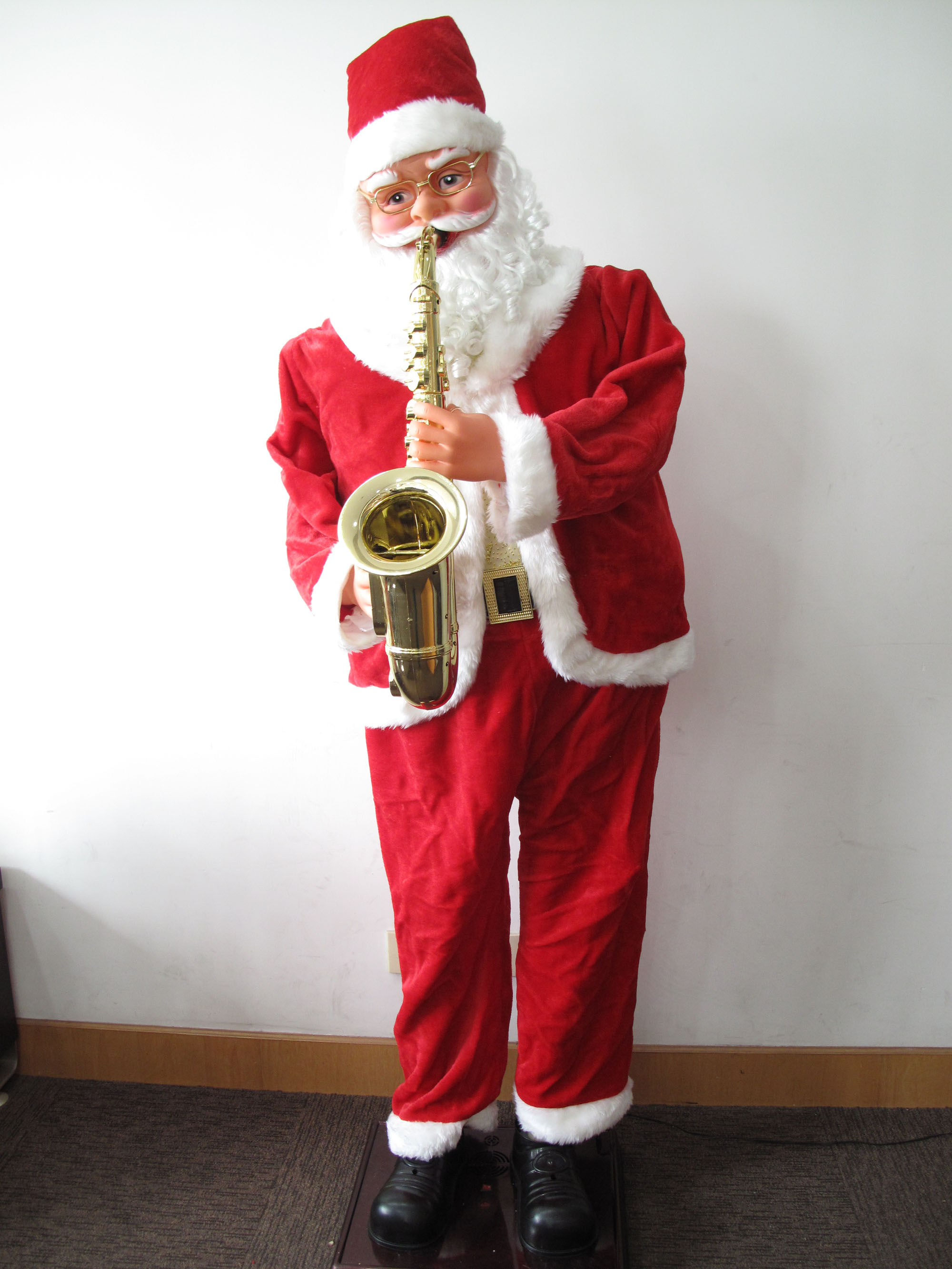 1.8米高圣诞老人吹萨克斯摇摆跳舞 广告 节庆首选装饰物