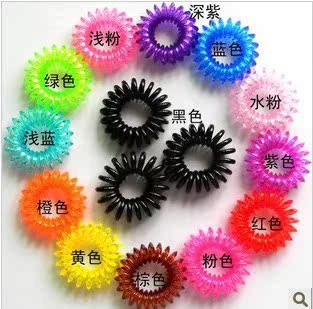 韩版时尚糖果色电话线发圈不伤发小号弹簧糖果发圈头绳