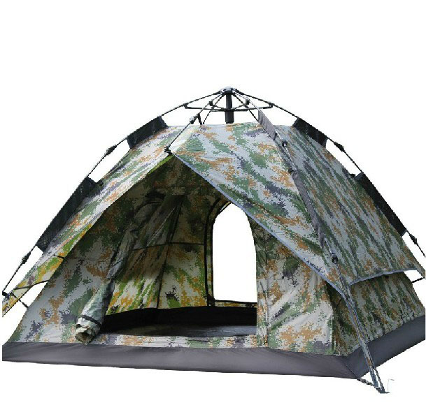 户外露营多功能全自动帐篷遮阳棚迷彩多人3-4人野外双层军迷帐篷