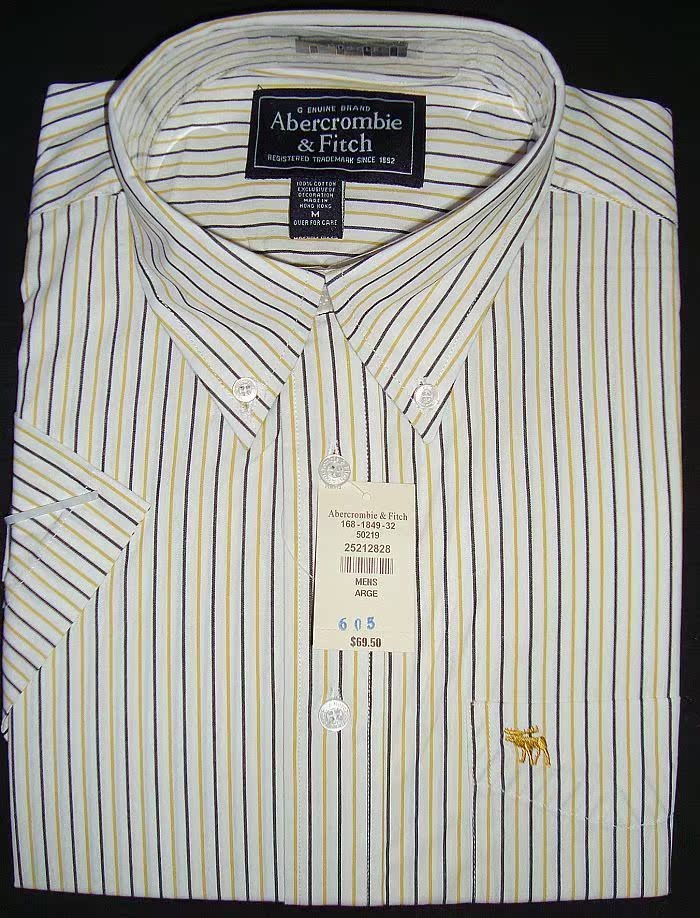 AF 商务 休闲 时尚 短袖 衬衫 2012夏款 纯棉 男士 ---无条件退货