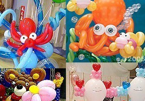 广州深圳节日活动气球布置 卡通气球章鱼气球龙虾球鱼上门扭制