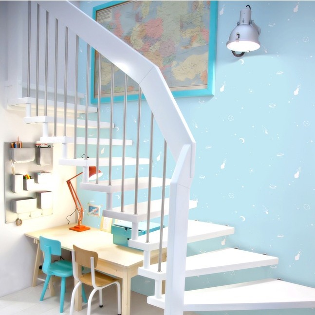 韩国儿童卧室自粘墙纸温馨浪漫蓝色房间壁纸 星星月亮简约壁纸