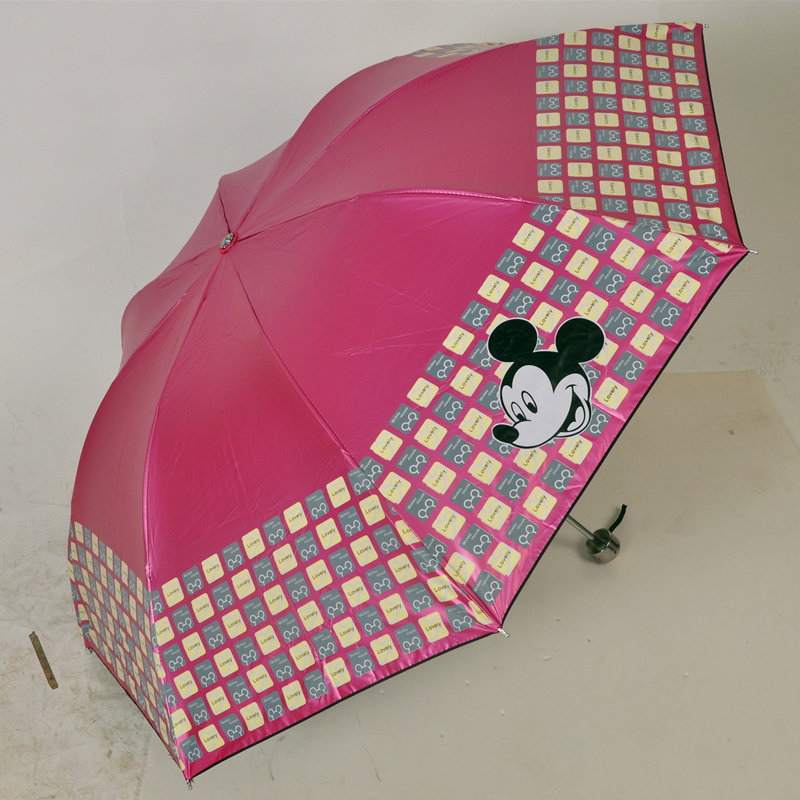 雨伞折叠创意包邮超强防紫外线韩国女可爱紫色米奇儿童学生防晒伞