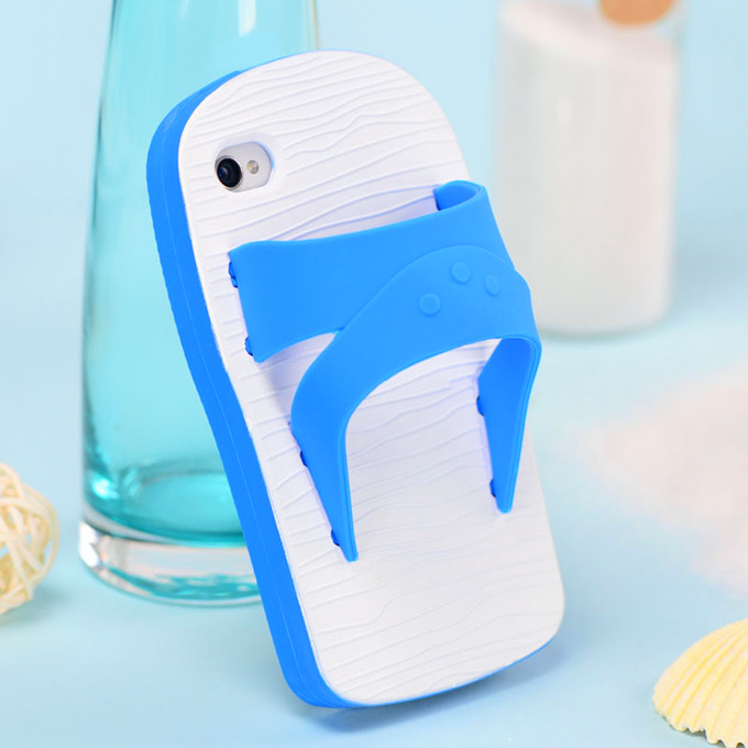 明星同款蓝白拖鞋外壳iPhone5s手机壳 苹果5手机壳个性硅胶保护套