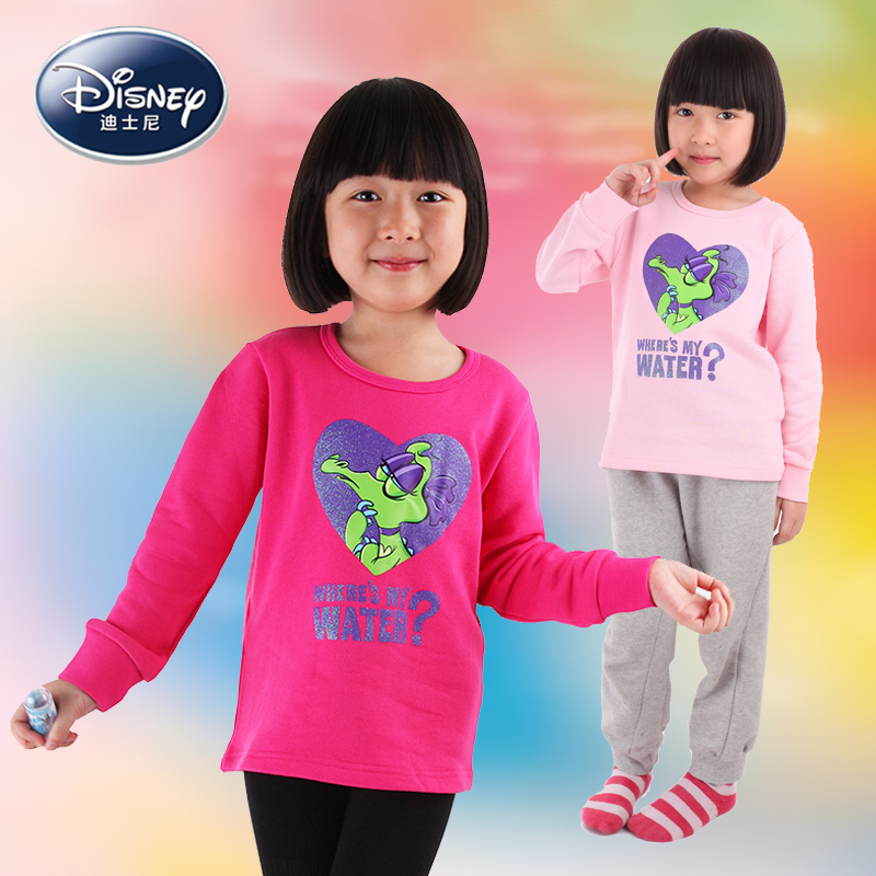 迪士尼正品 韩版时尚男女童圆领长袖T恤 2014新款儿童百搭春秋衫