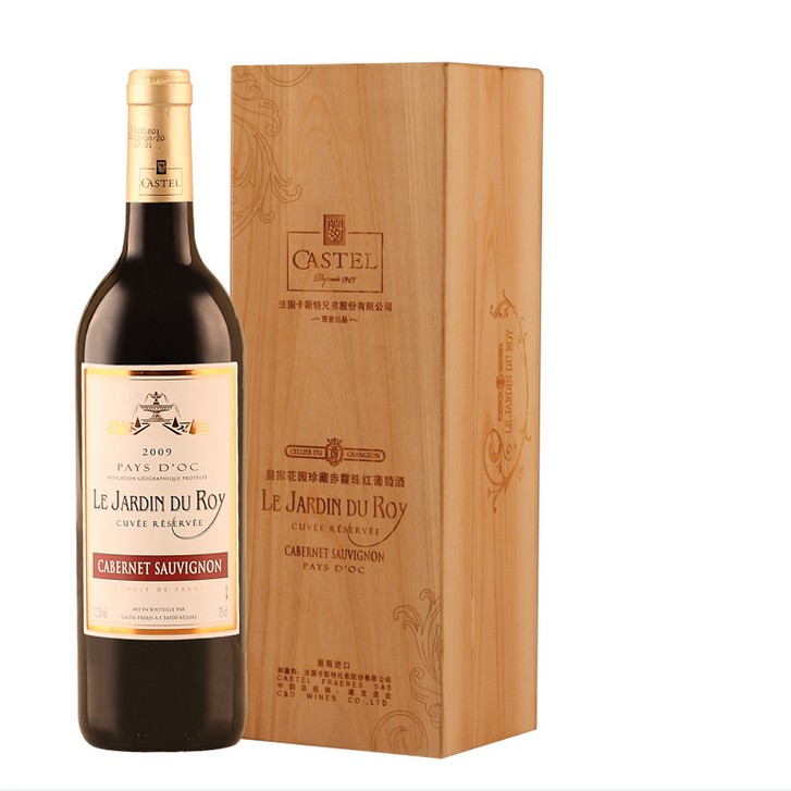 【红酒屋】法国CASTEL皇家花园珍藏赤霞珠红葡萄酒750ml 原瓶进口