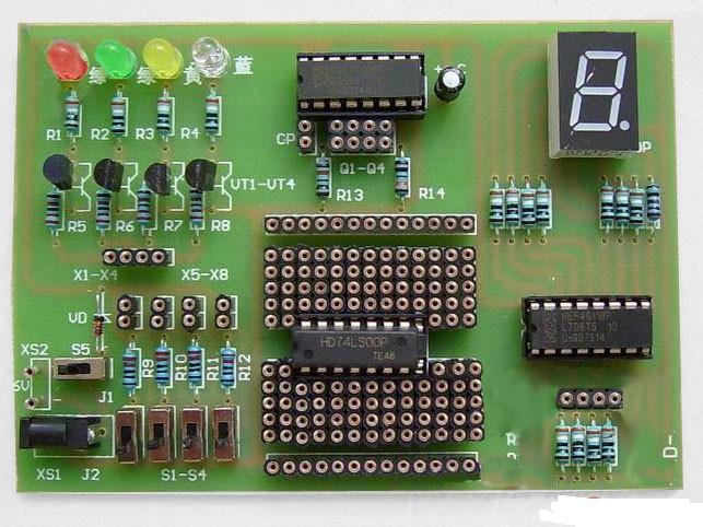 自制数字集成电路实验板套件 电子制作套件散件 电子竞赛练习套件
