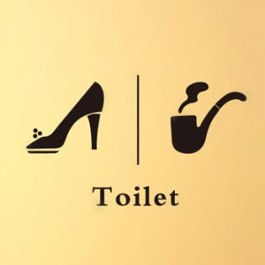 Toilet洗手间厕所标示 男女店铺橱窗玻璃优惠折扣广告新年墙贴