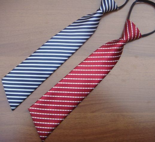 女式拉链领带 深蓝条纹/紫红条纹 刀型 工作服系列领带