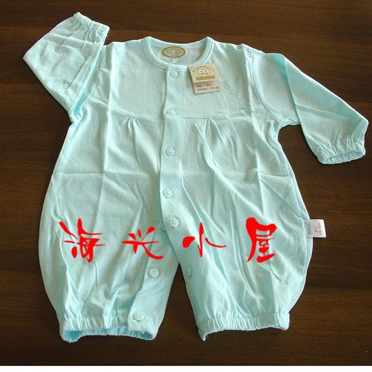 宝宝装-婴儿内衣6-12个月绿色系扣婴儿连体衣-宝宝哈衣