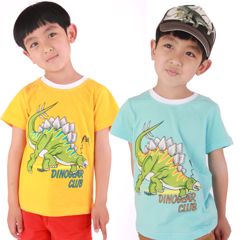 dinosoles/迪乐龙 儿童T恤 韩版恐龙卡通图案童装体恤男 12SS001