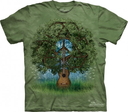 美国代购THE MOUNTAIN男女装T恤3D立体吉他树短袖纯棉怀旧现货潮