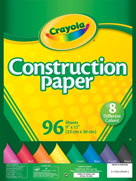 美国Crayola绘儿乐 8色96页图画画纸 手工用纸 99-3000