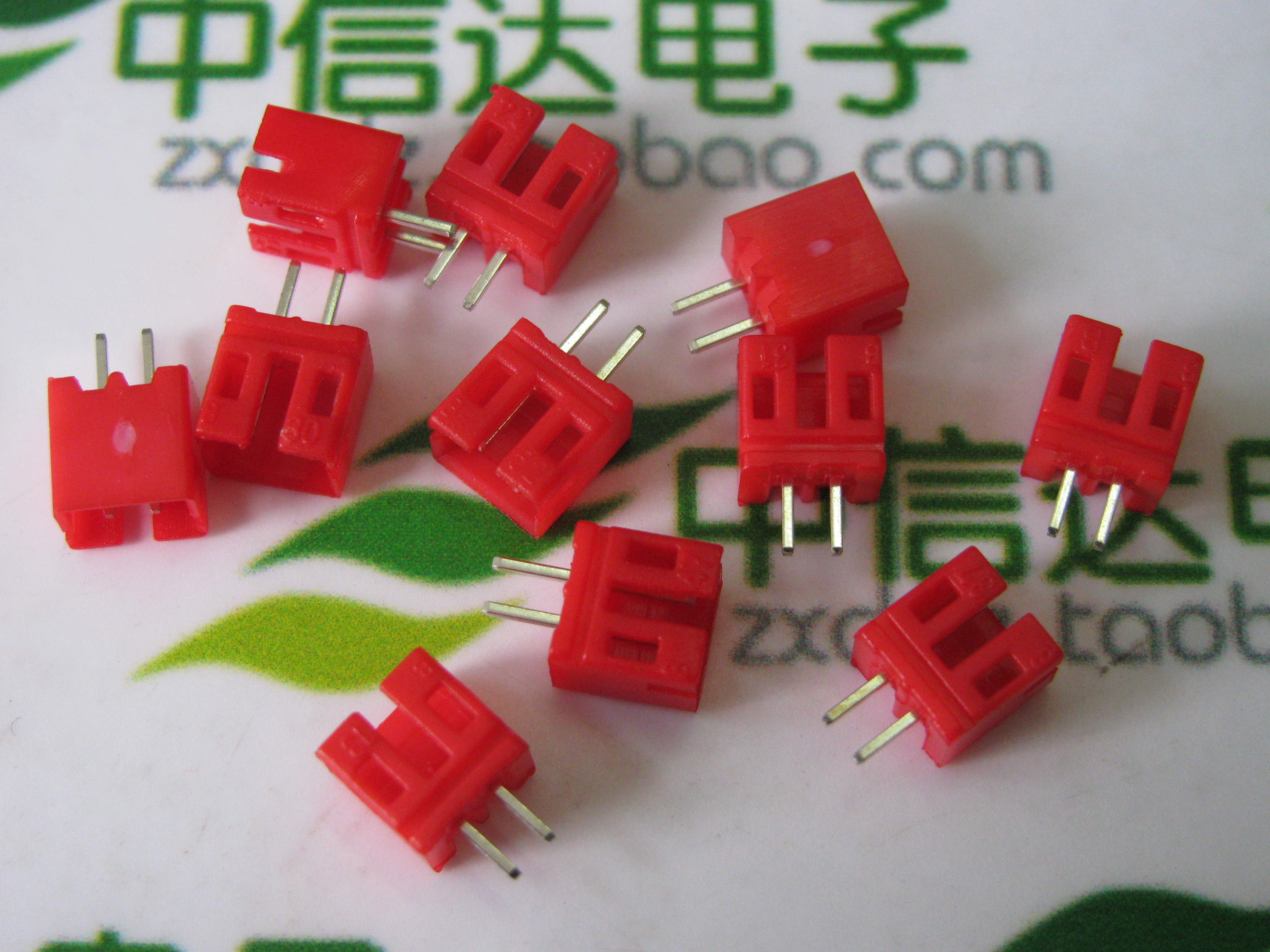 红色PH2.0 2P连接器 间距2MM 红色2P直针插座(100个)
