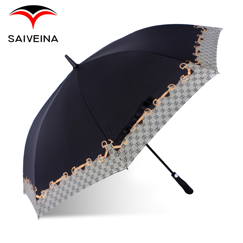 SAIVEINA 超大长柄伞 双人高尔夫雨伞 男式商务 自动开直杆雨伞