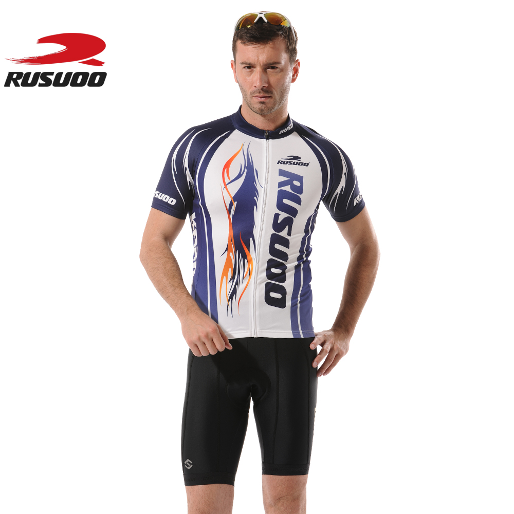 RUSUOO-D023 短袖骑行服上衣 自行车骑行服男 自行车服 骑车服