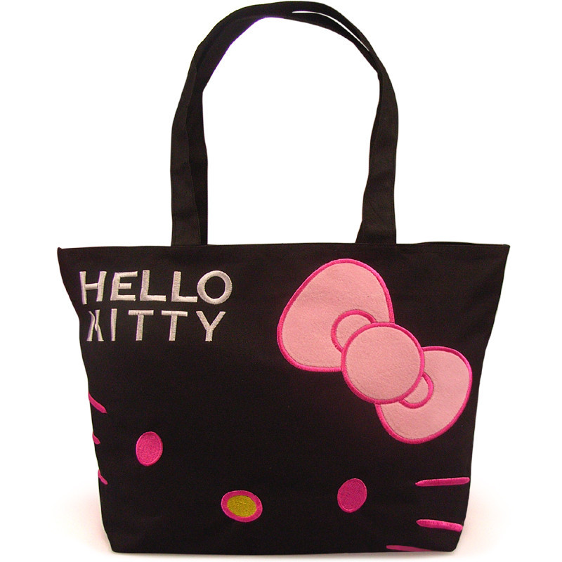 Hello kitty刺绣购物袋 超大个性女包 卡通可爱凯蒂猫休闲手提包
