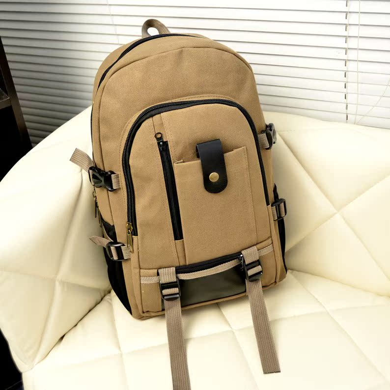 2015新款韩版双肩包潮旅行包中学生书包男背包男士帆布包包男款包