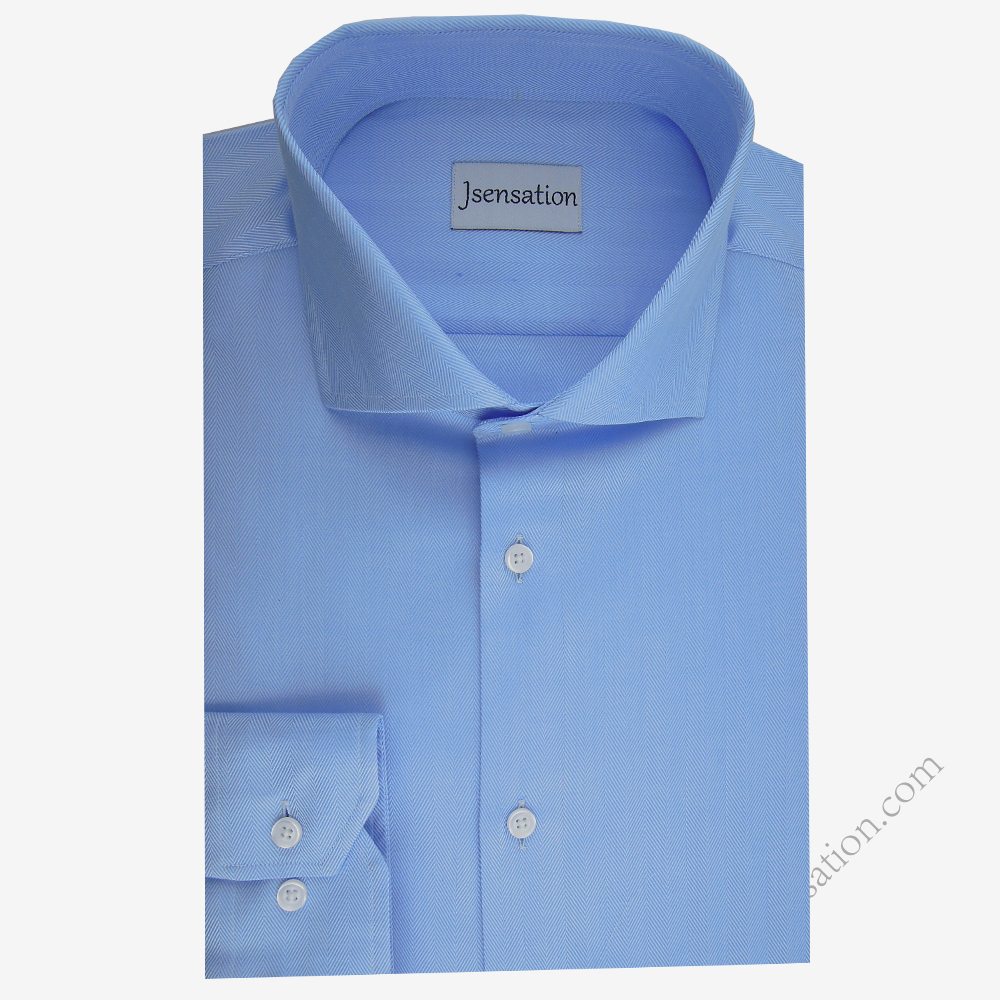 璞翔男士长袖商务纯棉衬衫定制免烫男士衬衣定做蓝色新款衬衫设计