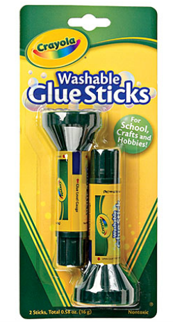 美国Crayola绘儿乐 儿童专用2支装可水洗胶棒 56-1129 固体胶