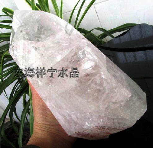 东海祥宁水晶 天然水晶 超大白水晶六棱柱 摆件 高22厘米 宽粗