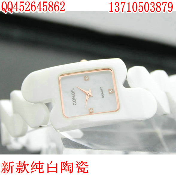 正品陶瓷女表新款陶瓷白色韩版时尚手镯形精品陶瓷手表精美女手表