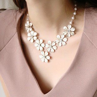 OKBA|韩国进口饰品|正品代购|白领OL水钻珍珠短款项链短链