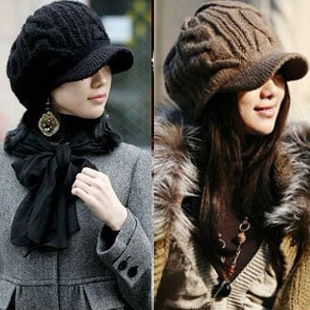 帽子 女 冬天 韩版 潮针织帽毛线帽韩国冬季帽加厚保暖帽