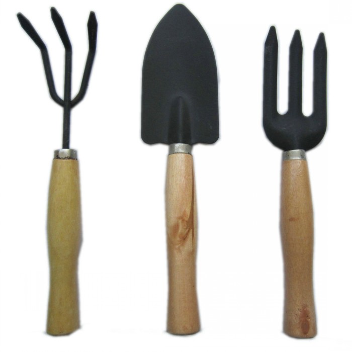 园艺用品园艺工具三件套 铁锹铁铲铁耙 迷你型 经济实用更结实