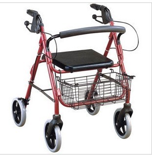 新款促销老年人购物车休闲车老人手推车四轮助行器助步器带坐刹车