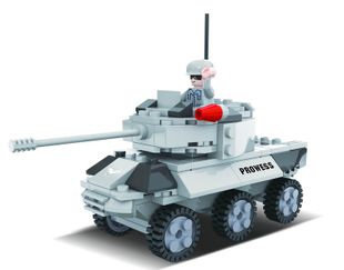 正品小白龙乐高式拼插玩具 儿童军事益智玩具积木坦克模型18311