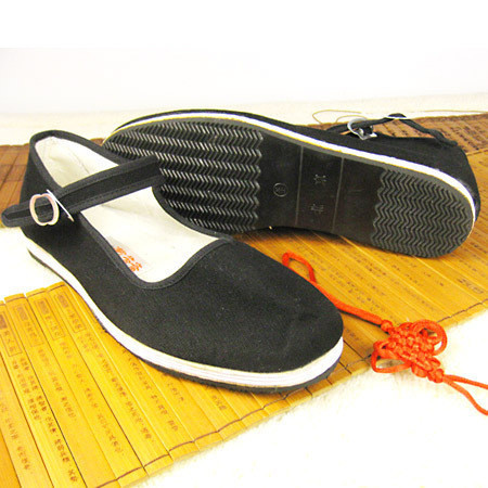 漱芳斋老北京布鞋 中式手工布鞋 平跟系带女鞋步鞋 贴胶一代