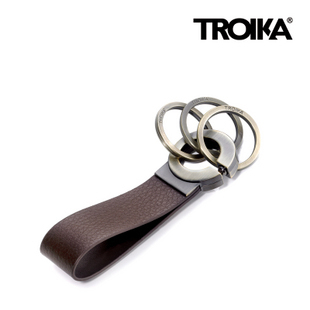 德国Troika 棕色三环皮带创意钥匙扣KR8-02/BR男士女士生日礼品