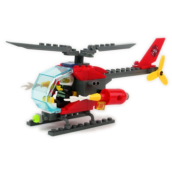 现货开智启蒙积木男孩喜爱消防系列8056益智拼装玩具消防直升飞机