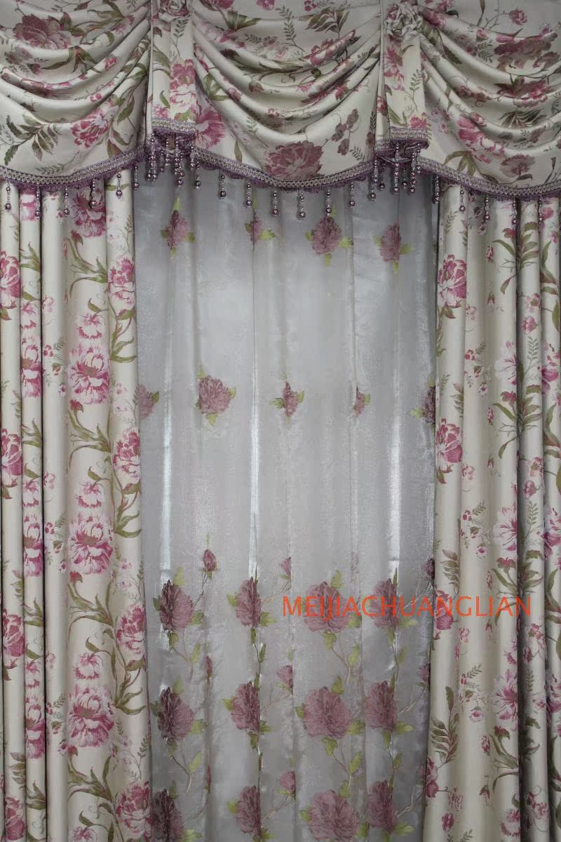 高档欧式美式提花客厅卧室窗帘杭州淘友可送样上门测量安装