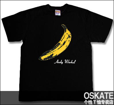 OSKATE 新品 地下丝绒 安迪沃霍 香蕉 Andy Warhol 摇滚 纯棉T恤
