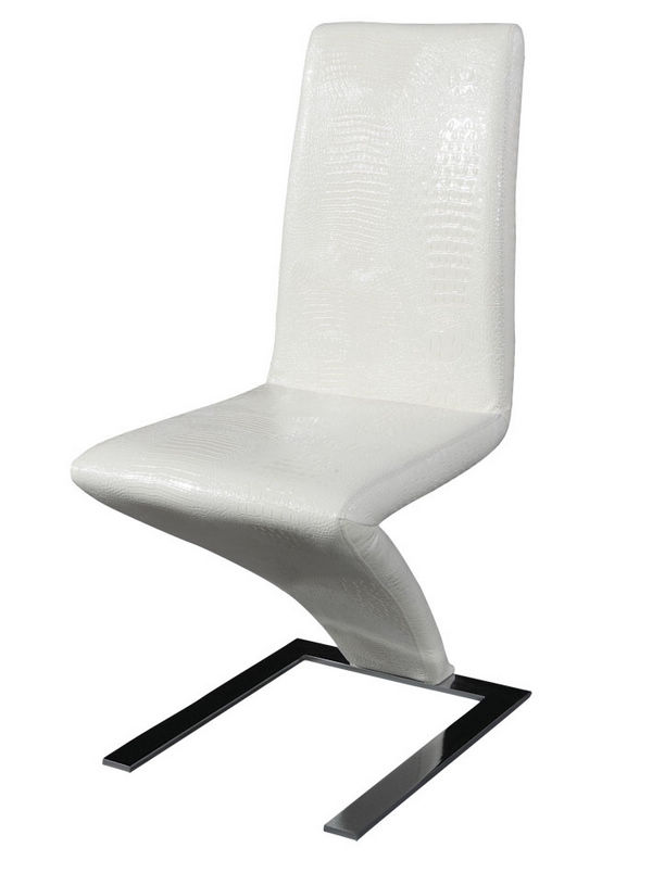 时尚简约宜家家居餐椅 现代高档鳄鱼皮工艺 不锈钢餐桌椅黑白2色