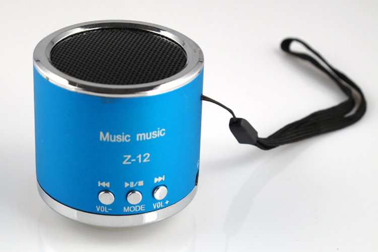 厂家批发Z-12便携式迷你小音箱圆形插卡音响 MP3播放器 U盘Z12